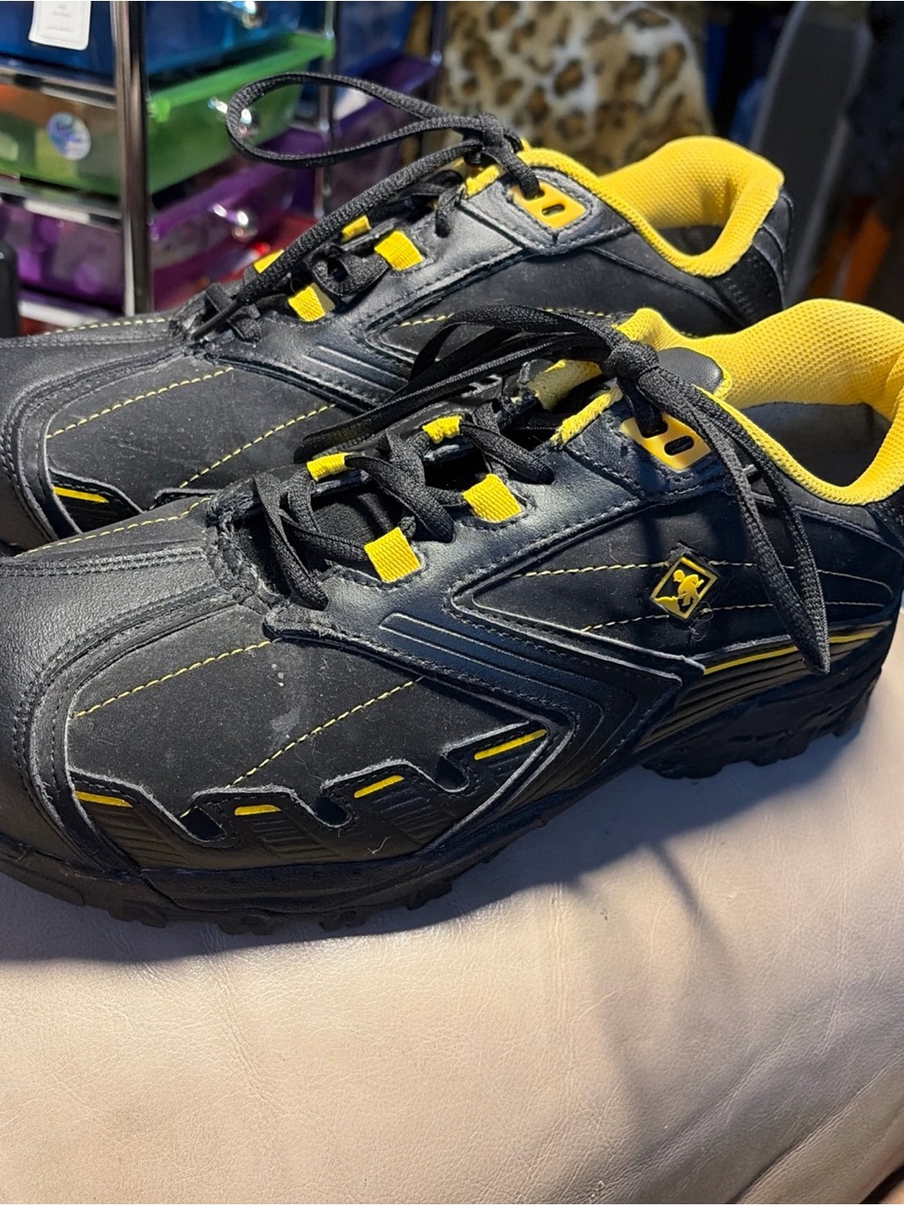Terra Men's Black/Yellow Work Shoes With Composite Toe Size 9.  Hardly worn!